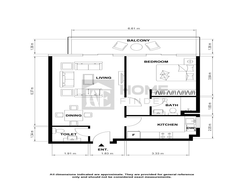 1BR Apartment for Rent in Bloom Tower C | Marina View