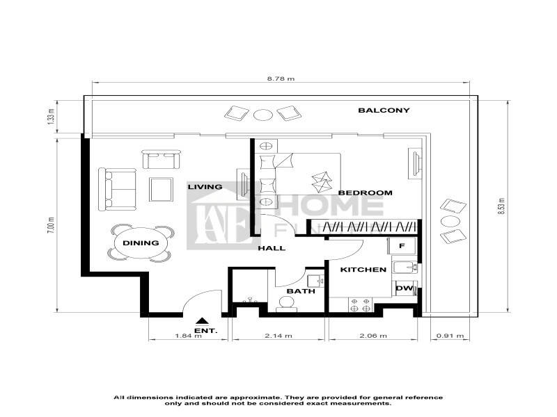 1 BR Apartment for Rent in Bloom Towers A | Marina View