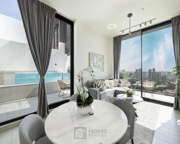 Apartment for Sale in Binghatti Corner - Jumeirah Village Circle, Dubai - Penthouse | Extra Parking | Furnished at 3140000 AED