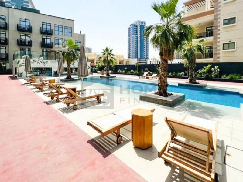 Apartment for Sale in Beverly Residence 1 - Jumeirah Village Circle, Dubai - Furnished Unit | Rented at 66K | Investor Deal at 700000 AED