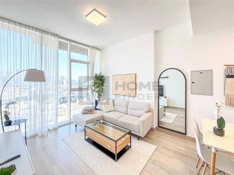 Apartment for Rent in Bloom Tower B - Jumeirah Village Circle, Dubai - Fully Furnished | 12 Cheques | Balcony | Pool View at 80000 AED