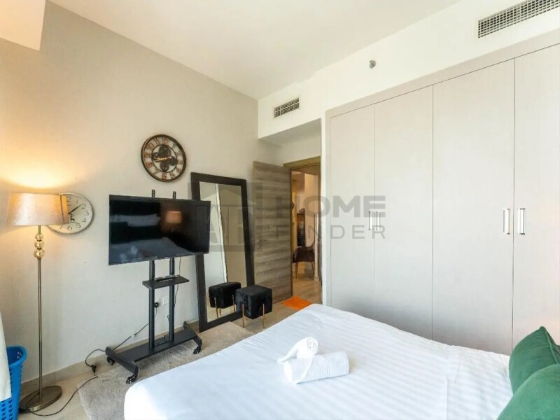 Apartment for Rent in Bloom Tower B - Jumeirah Village Circle, Dubai - Fully Furnished | 4 Cheques | Open Community View at 75000 AED