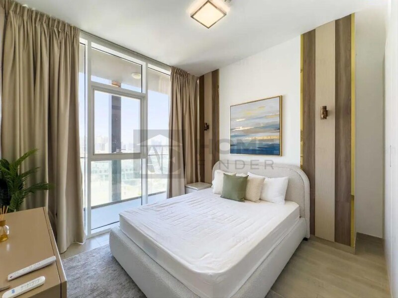 Apartment for Rent in Bloom Tower A - Jumeirah Village Circle, Dubai - Fully Furnished | Near Exit | Huge Corner Balcony at 69000 AED